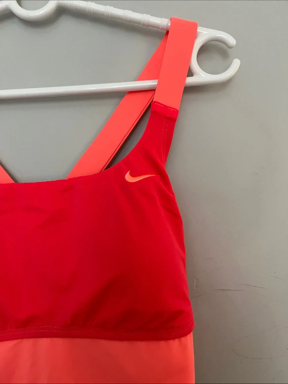 Nike women Colorblock One-Piece in Neon Pink, Coral & Black